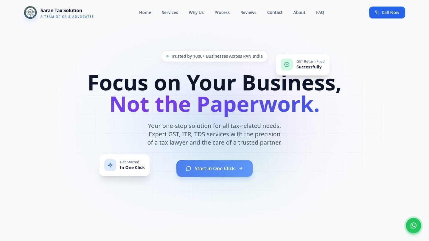Saran Tax Solution — live site